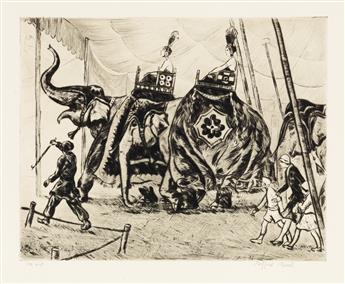 GIFFORD BEAL Three circus etchings.